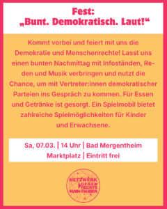 Einladung des Veranstalters: Bündnis gege Rechts Main-Tauber